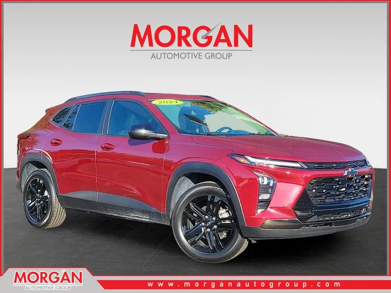 2024 Chevrolet Trax ACTIV in Crimson Metallic — front three-quarter view
