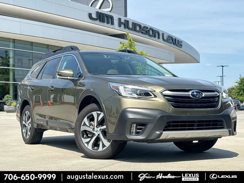 2020 Subaru Outback Limited BACKED BY HUDSON in Autumn Green Metallic — front three-quarter view