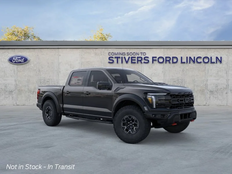 2026 Ford F-150 Raptor in Agate Black Metallic — front three-quarter view