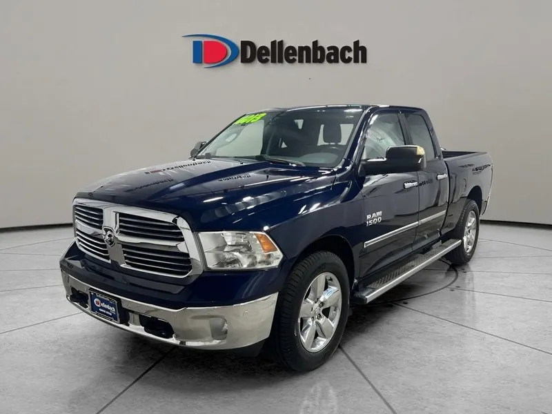 2014 RAM 1500 Big Horn in True Blue Pearlco — front three-quarter view