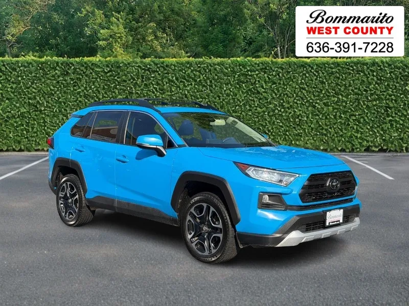 2019 Toyota RAV4 Adventure AWD (Natl) in Blue Flame — front three-quarter view