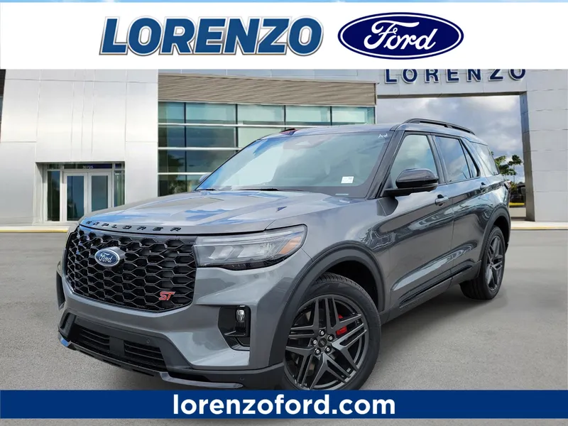 2026 Ford Explorer ST in Carbonized Gray Metallic — front three-quarter view