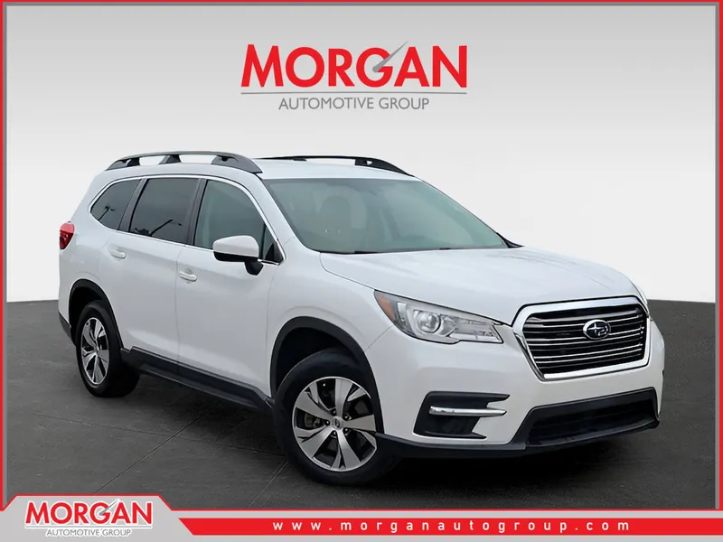 2021 Subaru Ascent Premium in White — front three-quarter view