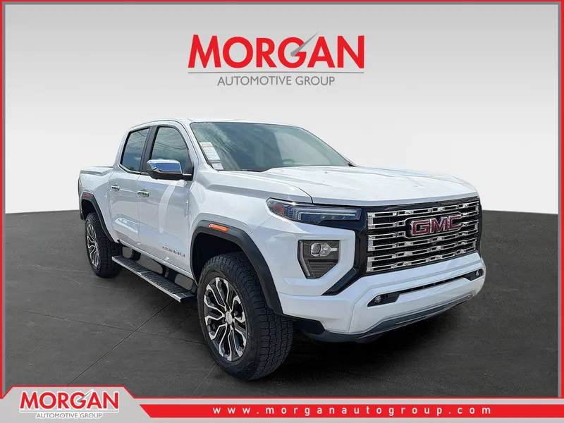 2023 GMC Canyon Denali in White — front three-quarter view