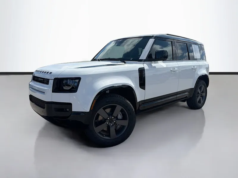 2026 Land Rover Defender 110 X-Dynamic SE in Fuji White — front three-quarter view