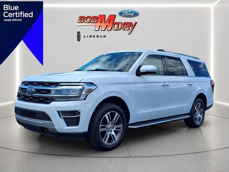 2023 Ford Expedition MAX Limited in Oxford White Yz — front three-quarter view