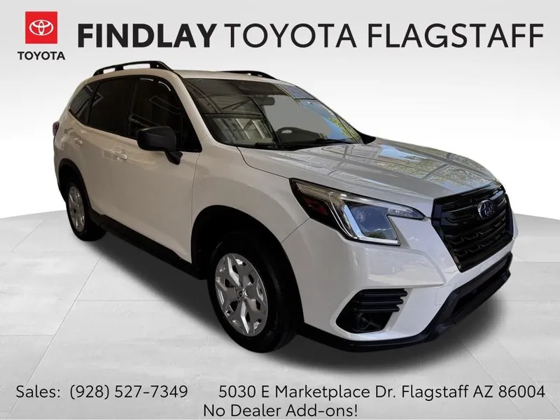 2023 Subaru Forester Base in Crystal White Pearl — front three-quarter view