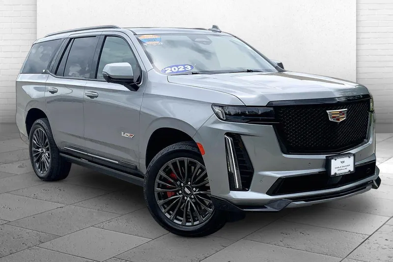 2023 Cadillac Escalade Escalade-V in Argent Silver Metallic — front three-quarter view