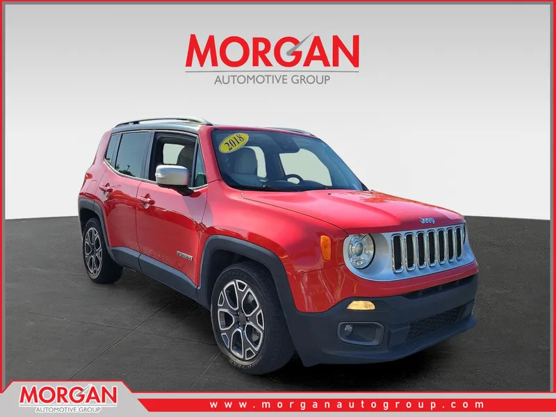 2018 Jeep Renegade Limited in Colorado Red — front three-quarter view