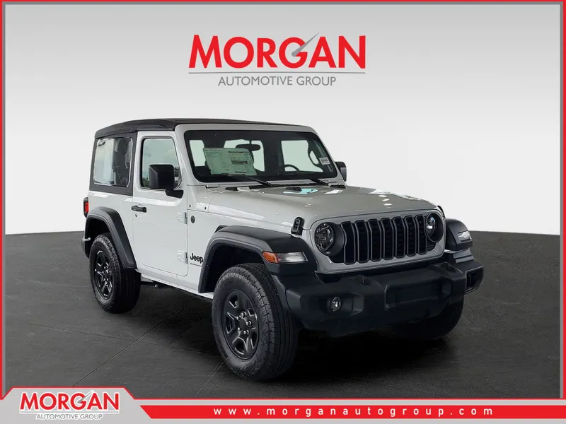 2026 Jeep Wrangler Sport in Bright White Clearcoat — front three-quarter view