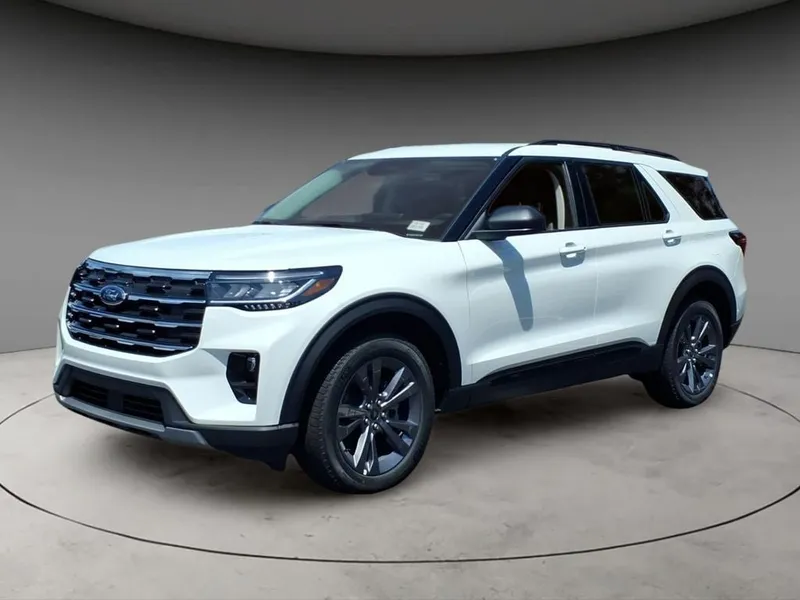 2026 Ford Explorer Active in White Metallic — front three-quarter view