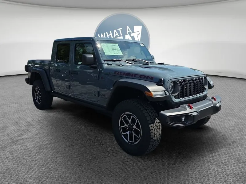 2026 Jeep Gladiator Rubicon in Anvil Clearcoat — front three-quarter view