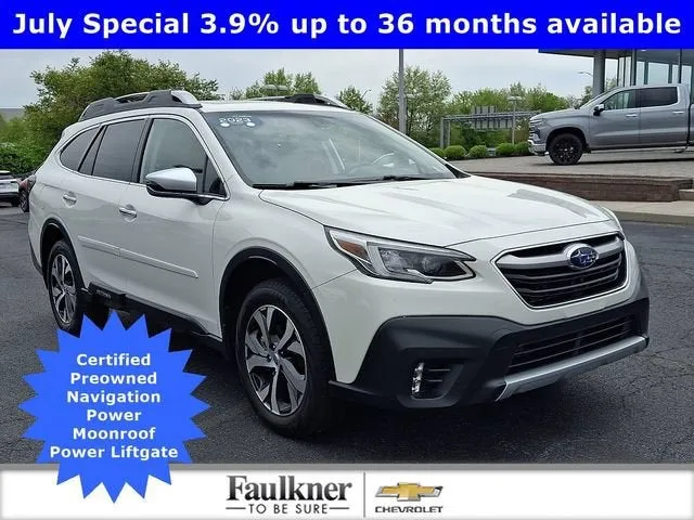 2022 Subaru Outback Touring XT in Crystal White Pearl — front three-quarter view