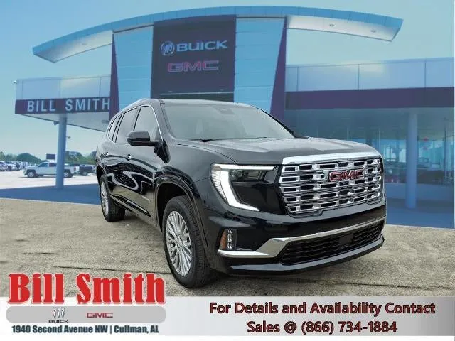 2026 GMC Acadia Denali in Ebony Twilight Metallic — front three-quarter view