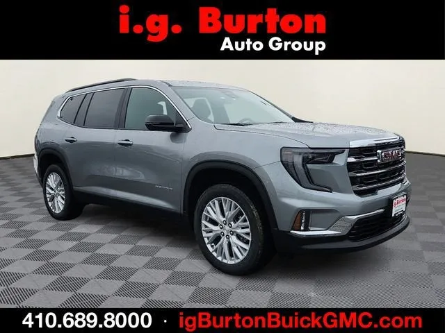 2026 GMC Acadia Elevation in Sterling Metallic — front three-quarter view