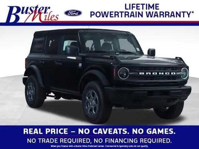 2026 Ford Bronco Big Bend in Shadow Black — front three-quarter view