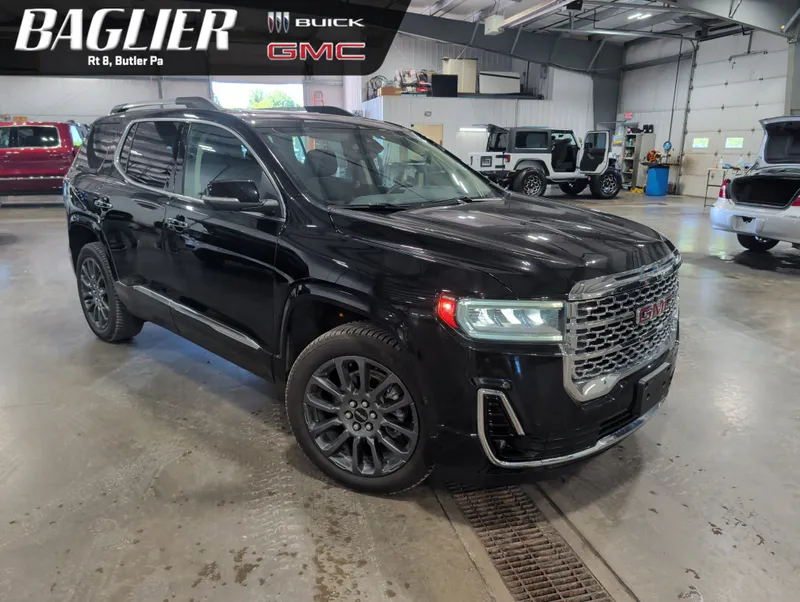 2023 GMC Acadia Denali in Ebony Twilight Metallic — front three-quarter view