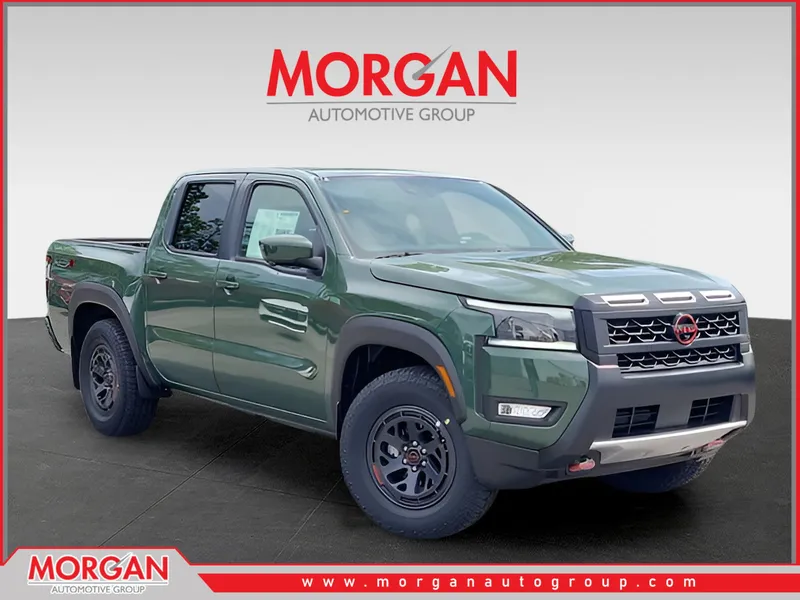 2026 Nissan Frontier PRO-X in Green — front three-quarter view