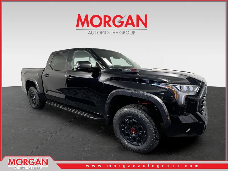 2026 Toyota Tundra 4WD TRD Pro Hybrid in Midnight Black Metallic — front three-quarter view