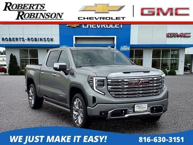 2026 GMC Sierra 1500 Denali in Sterling Metallic — front three-quarter view