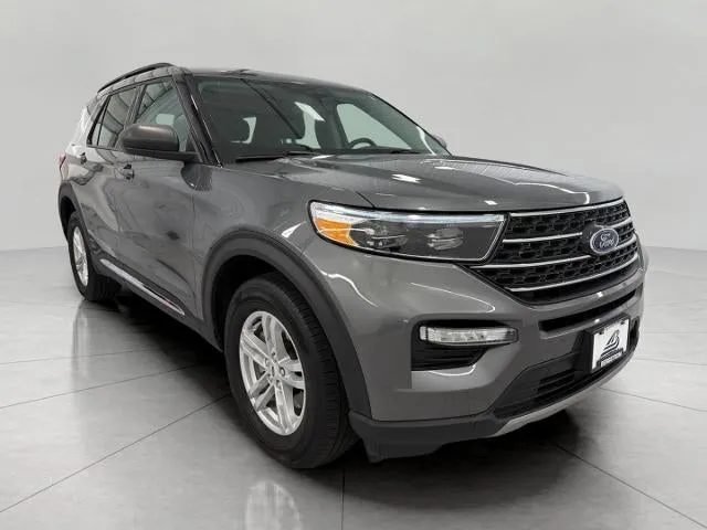2024 Ford Explorer XLT 4WD in Carbonized Gray Metallic — front three-quarter view