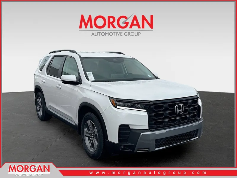 2026 Honda Pilot EX-L in Platinum White Pearl — front three-quarter view