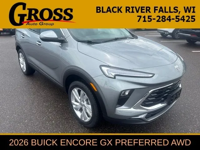 2026 Buick Encore Gx Preferred in Moonstone Gray Metallic — front three-quarter view