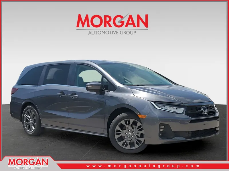 2026 Honda Odyssey Touring in Modern Steel Metallic — front three-quarter view