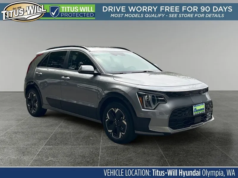 2023 Kia Niro EV Wind in Steel Gray — front three-quarter view