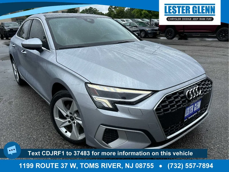 2023 Audi A3 Premium in Florett Silver Metallic — front three-quarter view