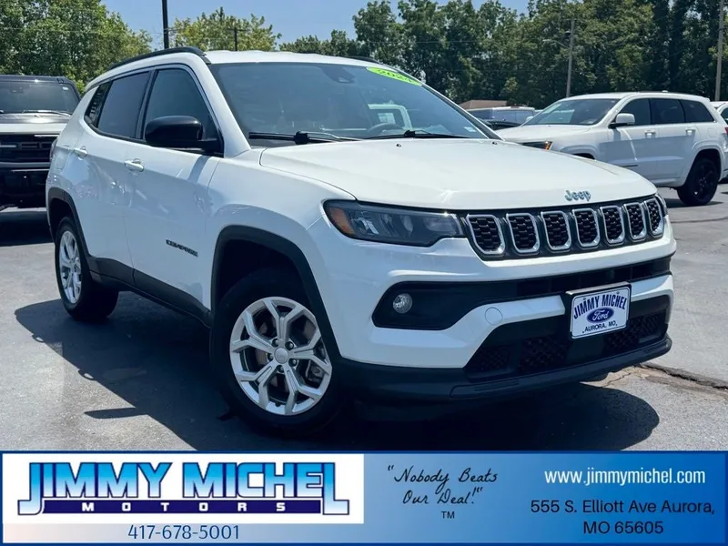 2024 Jeep Compass Latitude in Bright White Clearcoat — front three-quarter view