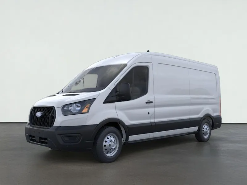 2026 Ford Transit Cargo Van XL in Oxford White — front three-quarter view