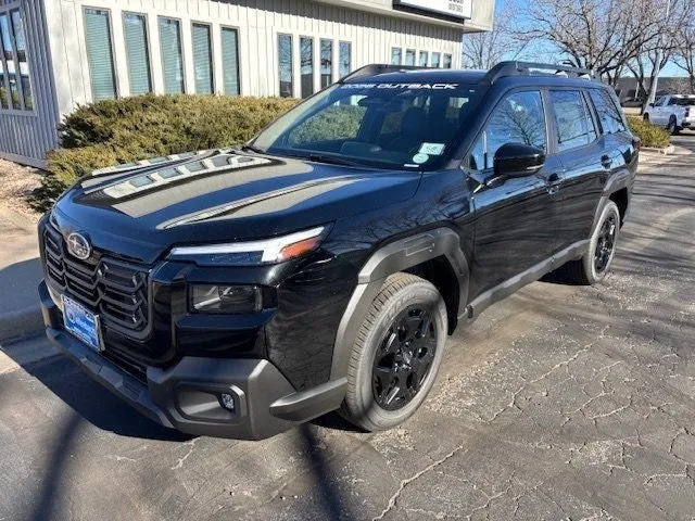 2026 Subaru OUTBACK Limited in Crystal Black Silica — front three-quarter view