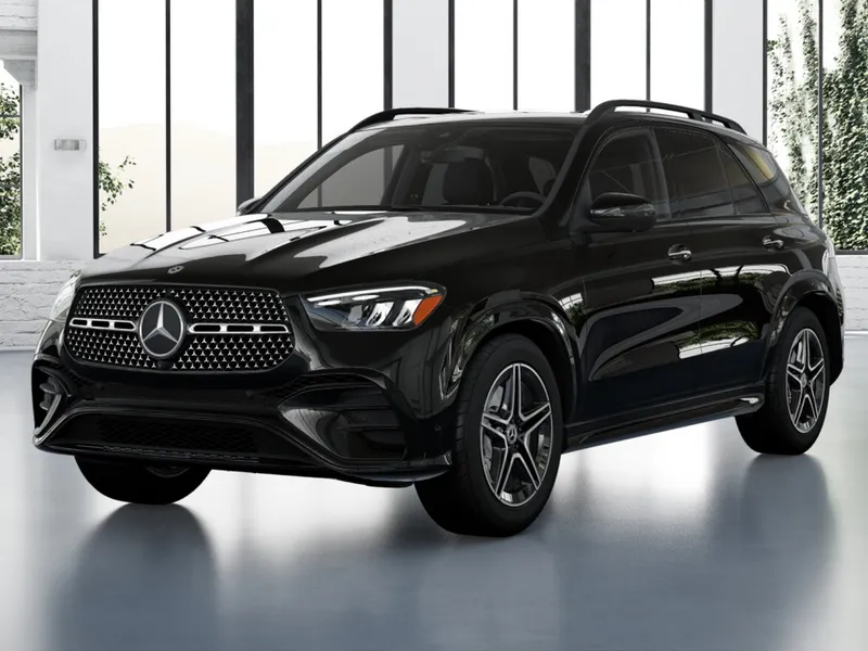 2026 Mercedes-Benz GLE 350 in Obsidian Black Metallic — front three-quarter view