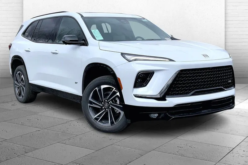 2026 Buick Enclave Sport Touring in Iridescent White Tricoat — front three-quarter view