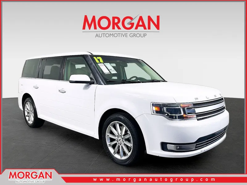2017 Ford Flex Limited in White — front three-quarter view