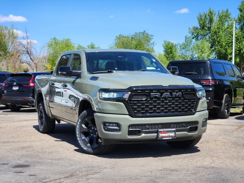 2026 RAM 1500 RAM 1500 BIG HORN CREW CAB 4X4 5'7' BOX in Canyon Lake Exterior Paint — front three-quarter view
