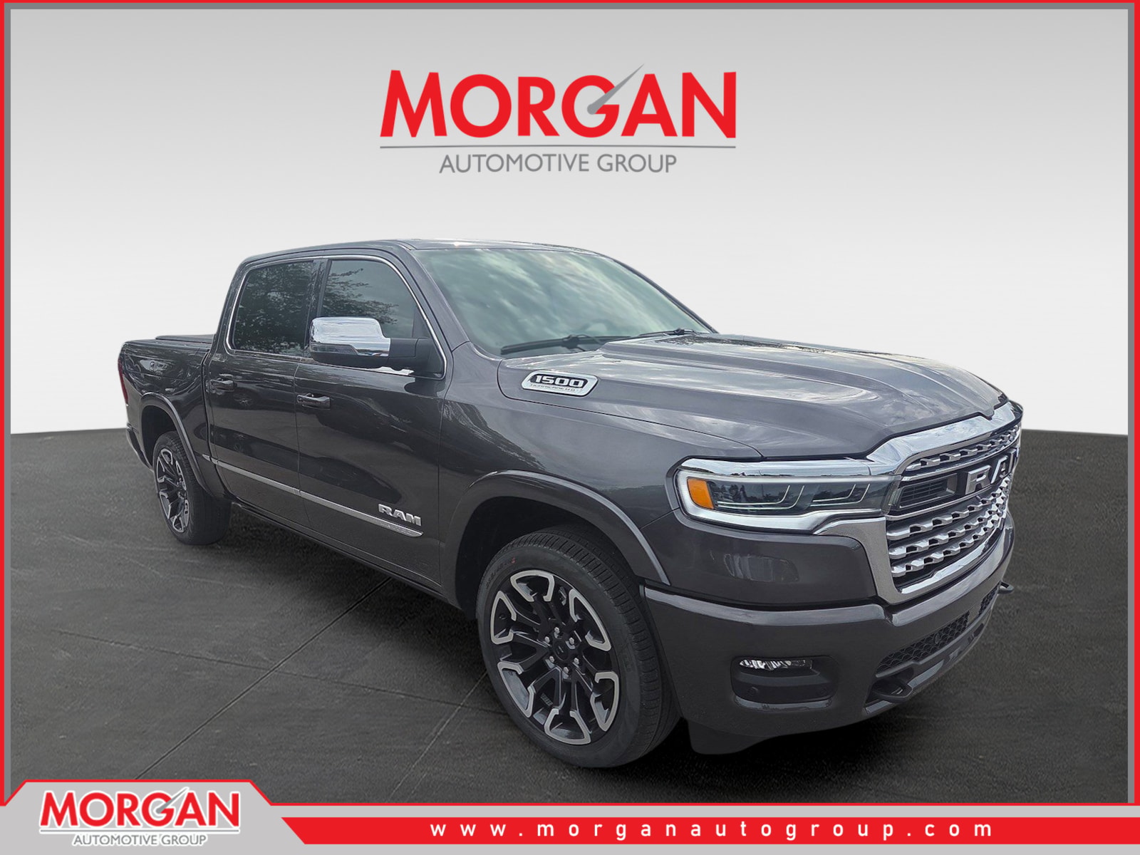 2026 Ram 1500 Limited in Gray — front three-quarter view