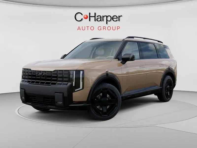 2027 Kia Telluride X-Line EX in Terrain Brown — front three-quarter view