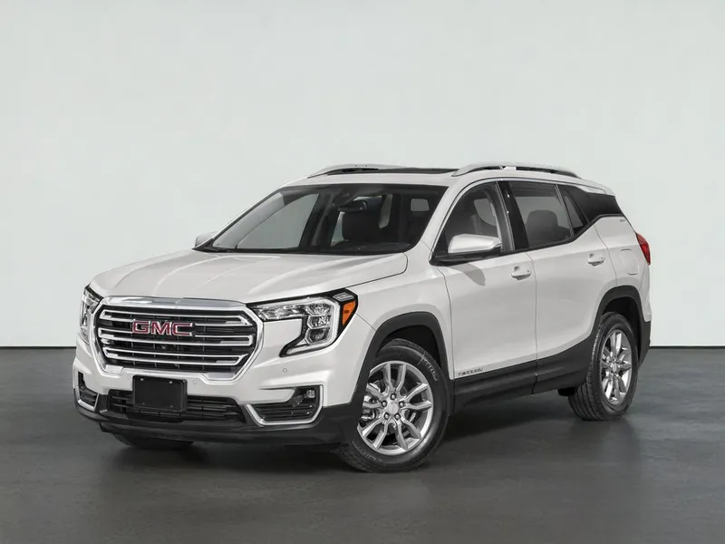 2024 GMC TERRAIN SLE in Summit White — front three-quarter view