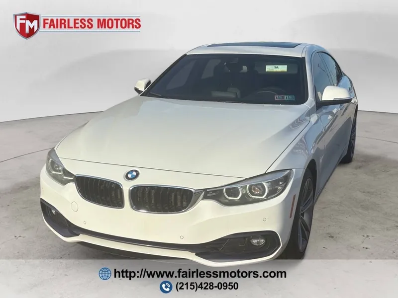 2019 BMW 4 Series 430i xDrive Gran Coupe AWD 4dr Sedan in White — front three-quarter view