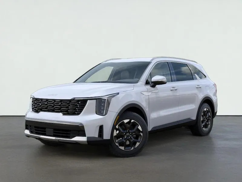 2026 Kia SORENTO S in Glacial White Pearl — front three-quarter view