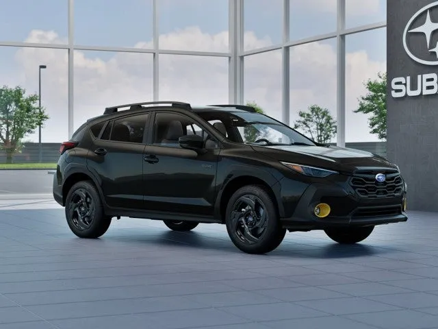 2026 Subaru CROSSTREK Sport Hybrid in Crystal Black Silica — front three-quarter view