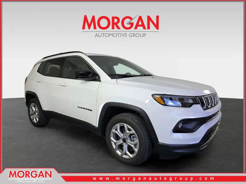 2026 Jeep Compass Latitude in White/off-white — front three-quarter view