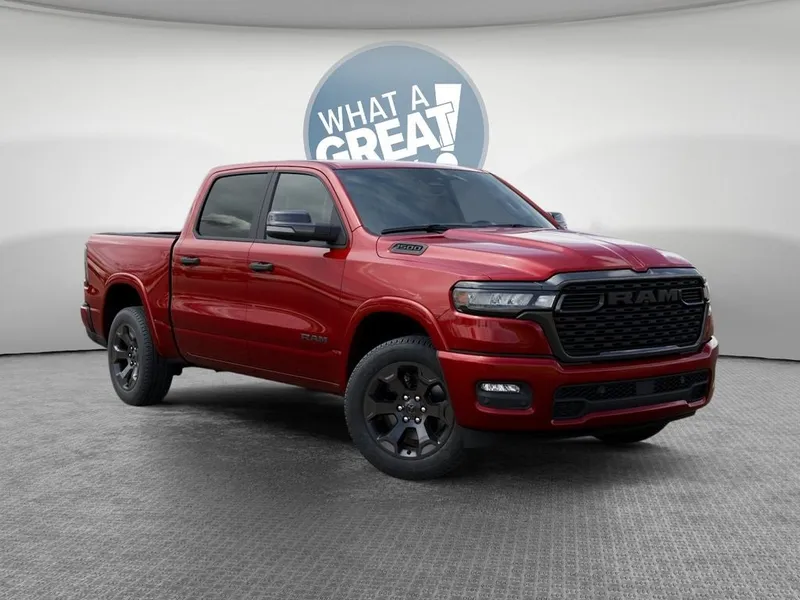 2026 RAM 1500 Big Horn/Lone Star in Molten Red Pearl-Coat Exterior Paint — front three-quarter view