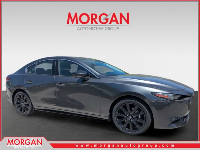 2026 Mazda Mazda3 Sedan 3 Sedan 2.5 Turbo Premium Plus in Machine Gray Metallic — front three-quarter view