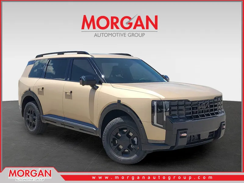 2027 Kia Telluride X-Pro SX-Prestige in Terrain Brown Matte — front three-quarter view