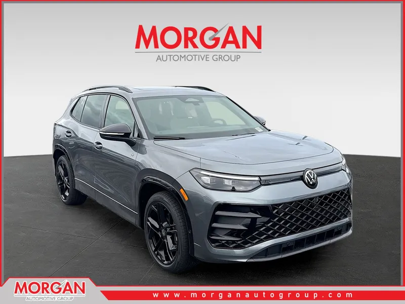 2026 Volkswagen Tiguan SE R-Line Black in Platinum — front three-quarter view