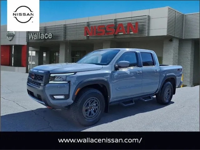 2026 Nissan Frontier PRO-4X in Boulder Gr — front three-quarter view