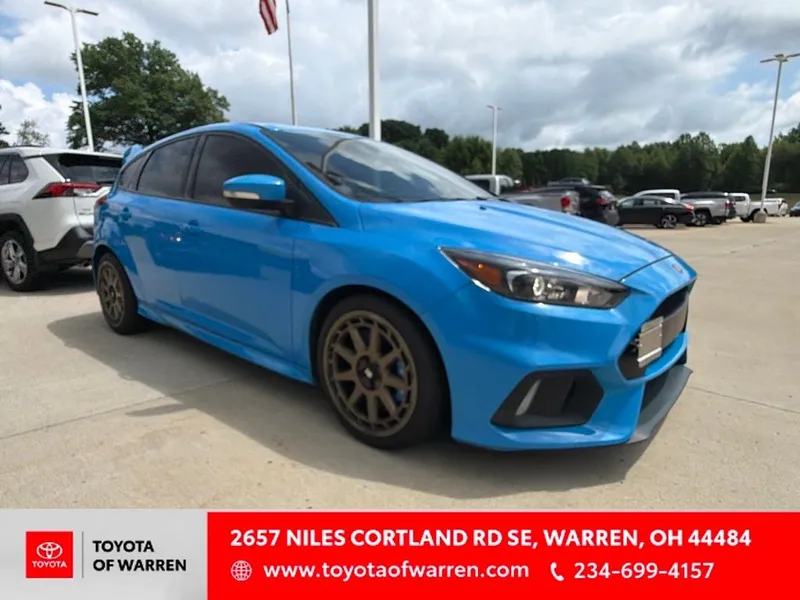 2016 Ford Focus RS in Blue — front three-quarter view
